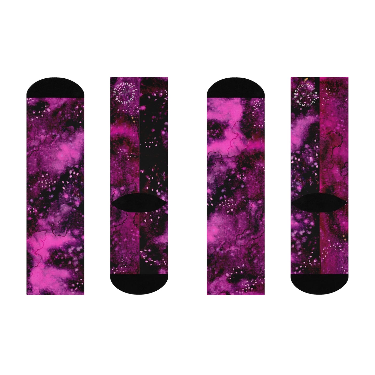 Rose Colored Galaxy Cushioned Crew Socks