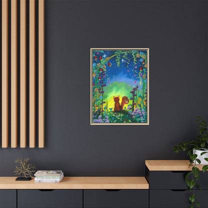 Fox Under Flowers Framed Wall Art