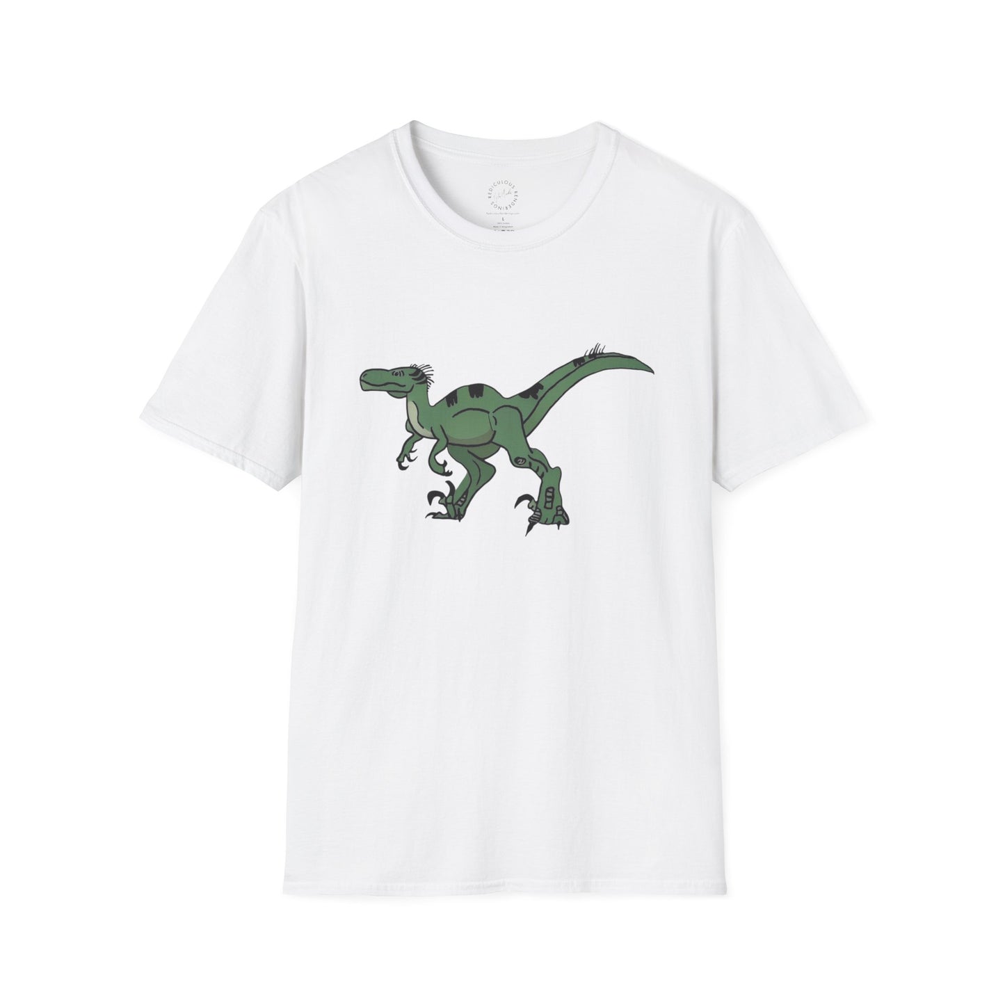 Raptor Graphic T-Shirt — Green Dinosaur Illustration Tee
