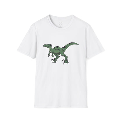 Raptor Graphic T-Shirt — Green Dinosaur Illustration Tee