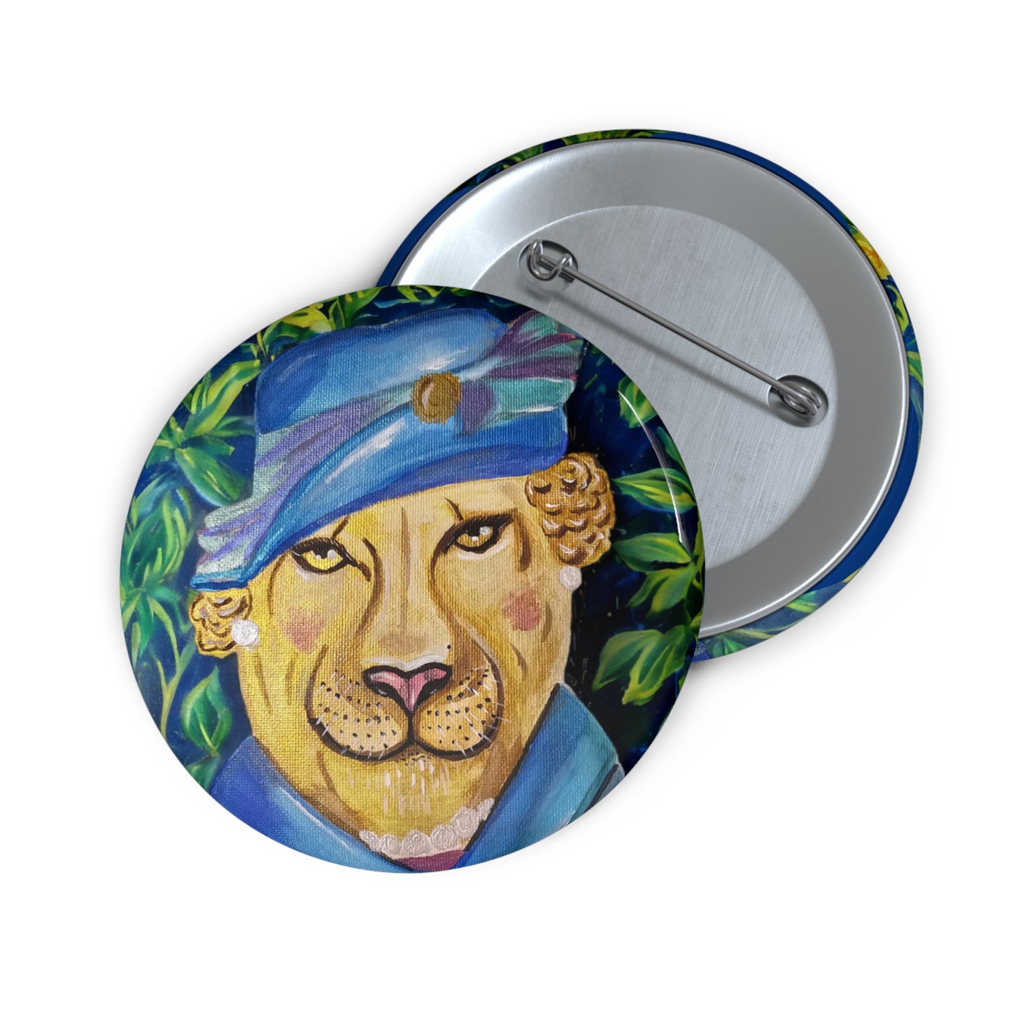 Queen Lion Pin Buttons