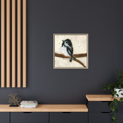 Black Finch Bird Framed Wall Art
