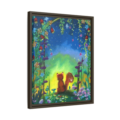 Fox Under Flowers Framed Wall Art
