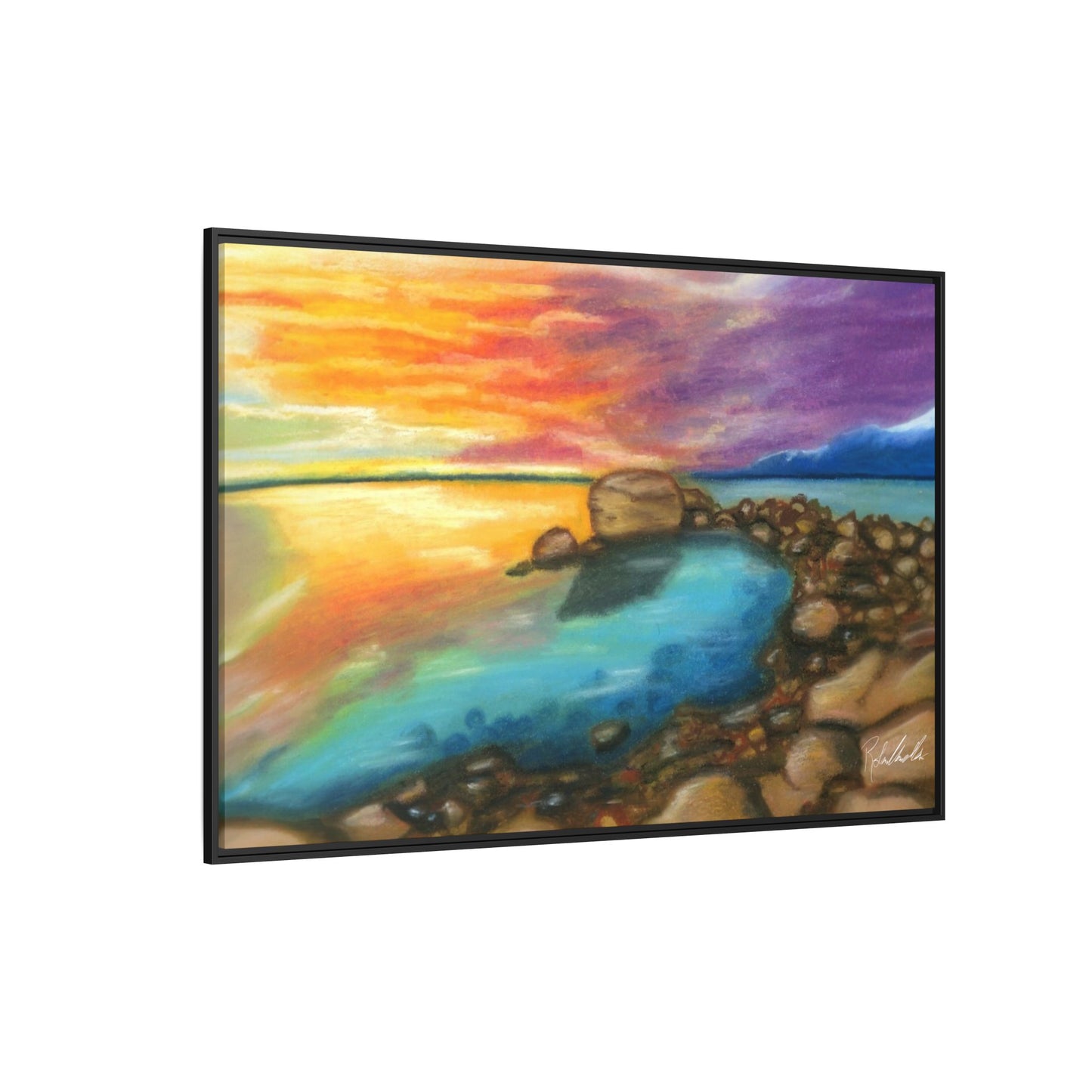 Sunset Ocean Beach Framed Wall Art