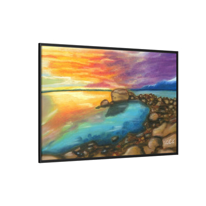 Sunset Ocean Beach Framed Wall Art