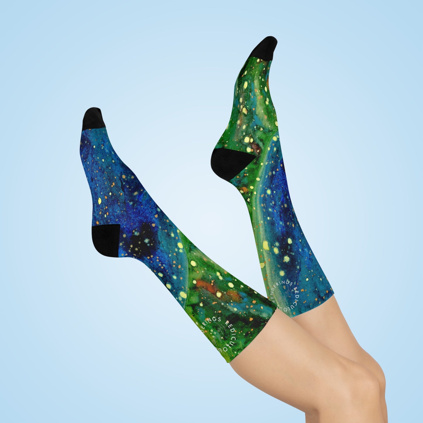 Blue Planet Galaxy Cushioned Crew Socks