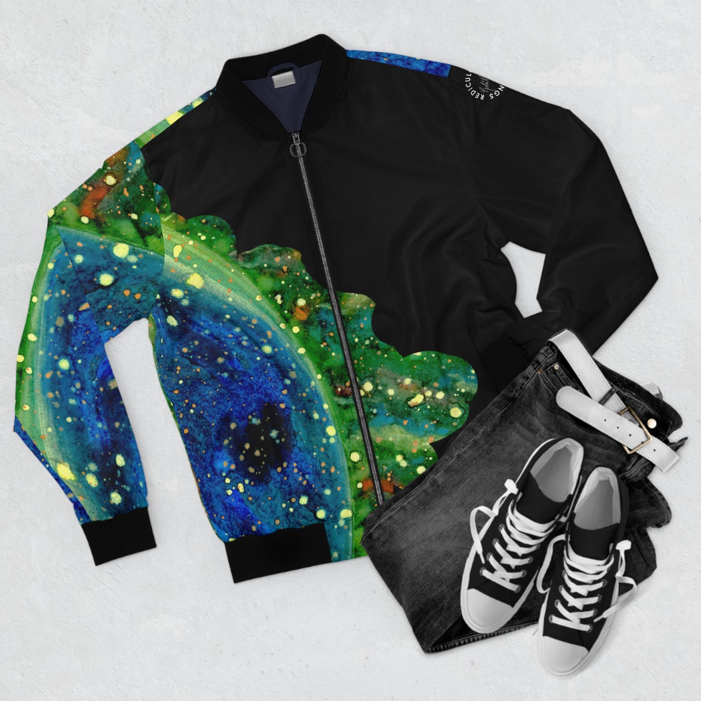 Blue Planet Galaxy Men's Bomber Jacket (AOP)