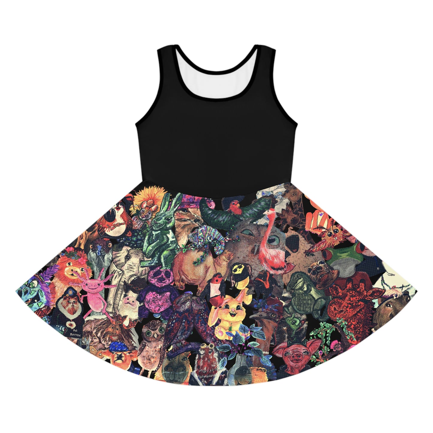 Faded Animal Mashup Kids Skater Dress (AOP)