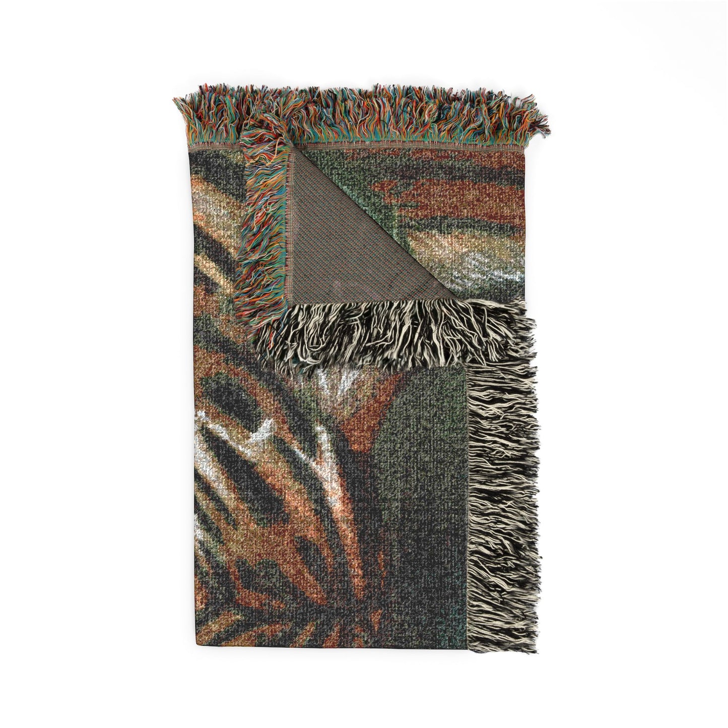 Tiger Woven Blanket — Jungle Tiger Throw with Fringe