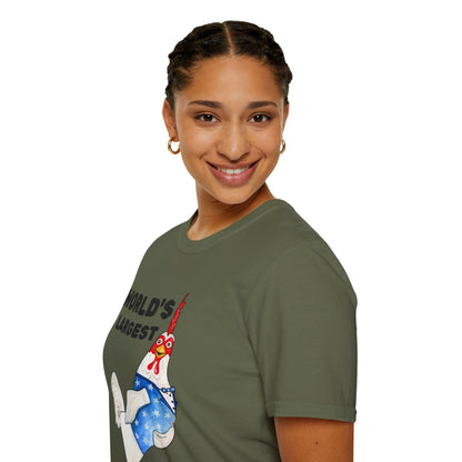 World's Largest Chicken T-Shirt — Funny Patriotic Rooster Tee