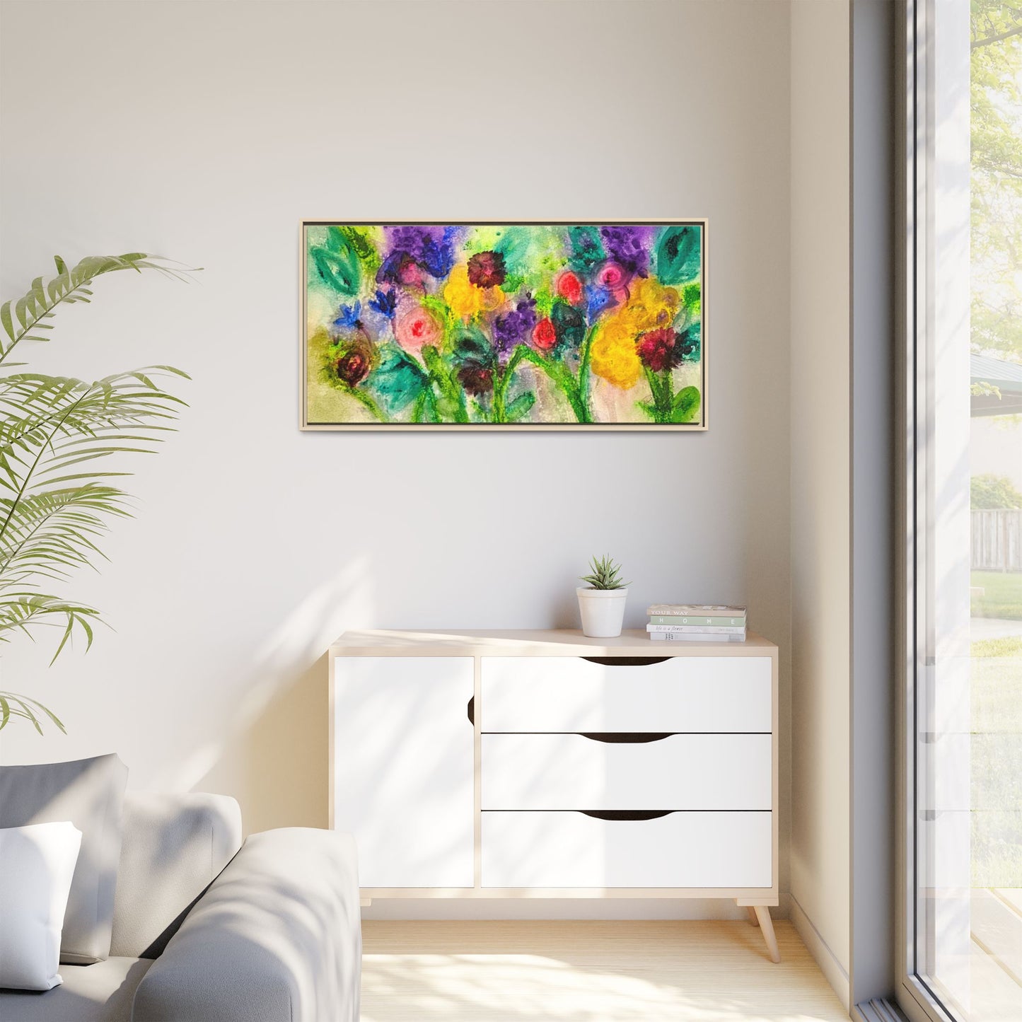 Abstract Flowers Framed Wall Art