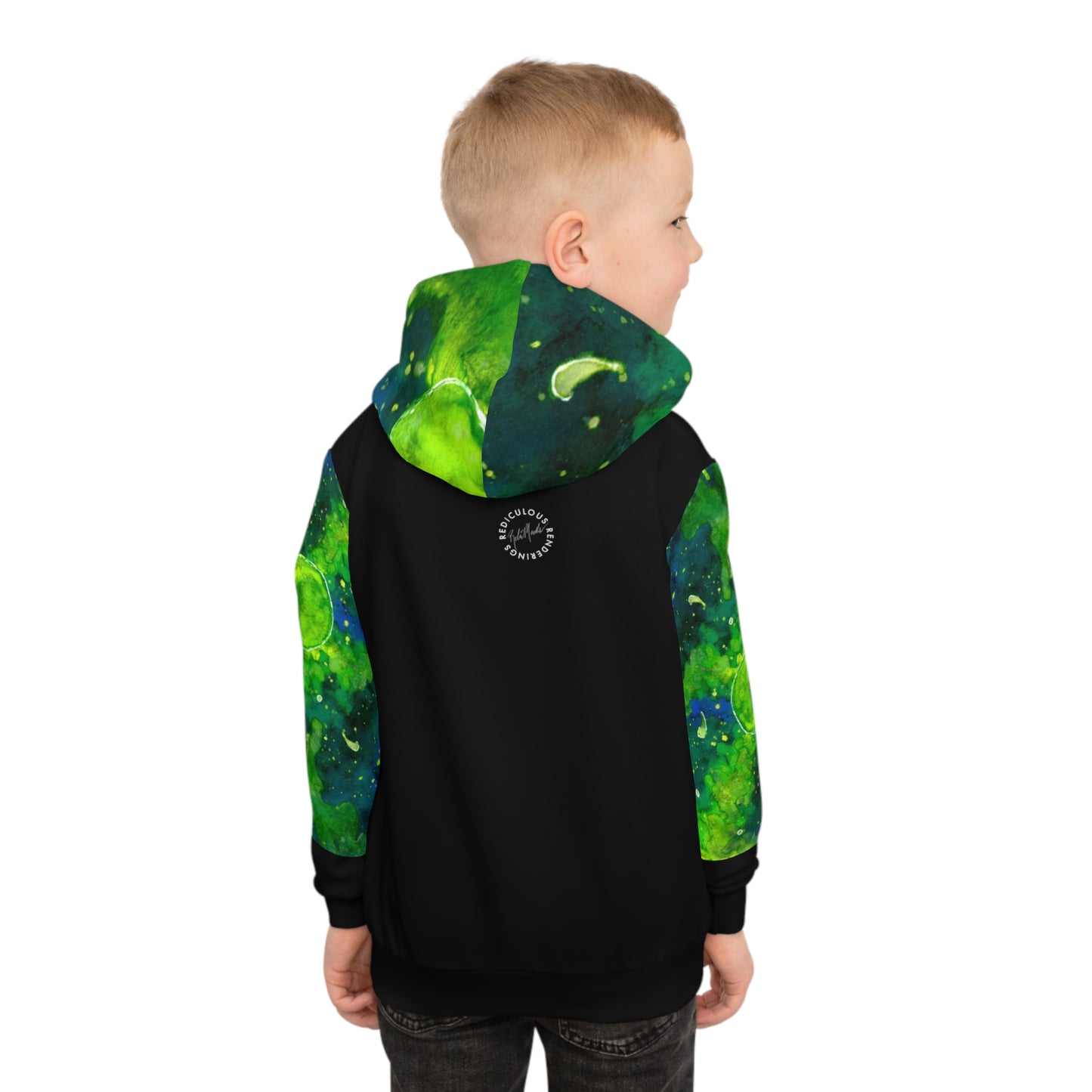 Green Galaxy Children's Hoodie (AOP)