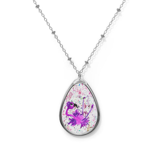 Flamingo 2 Oval Necklace