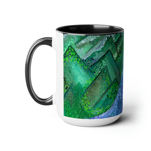 Mountains Two-Tone Coffee Mugs, 15oz