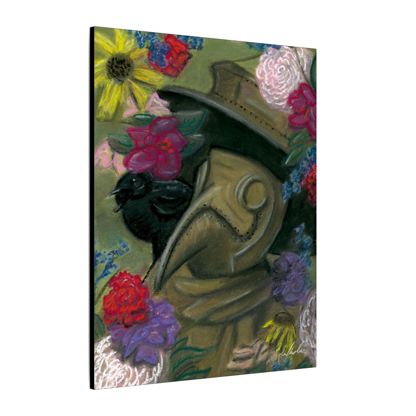 Plague Doctor and Raven Canvas Gallery Wrap