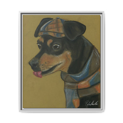 Small Chihuahua Dog in Hat Framed Wall Art