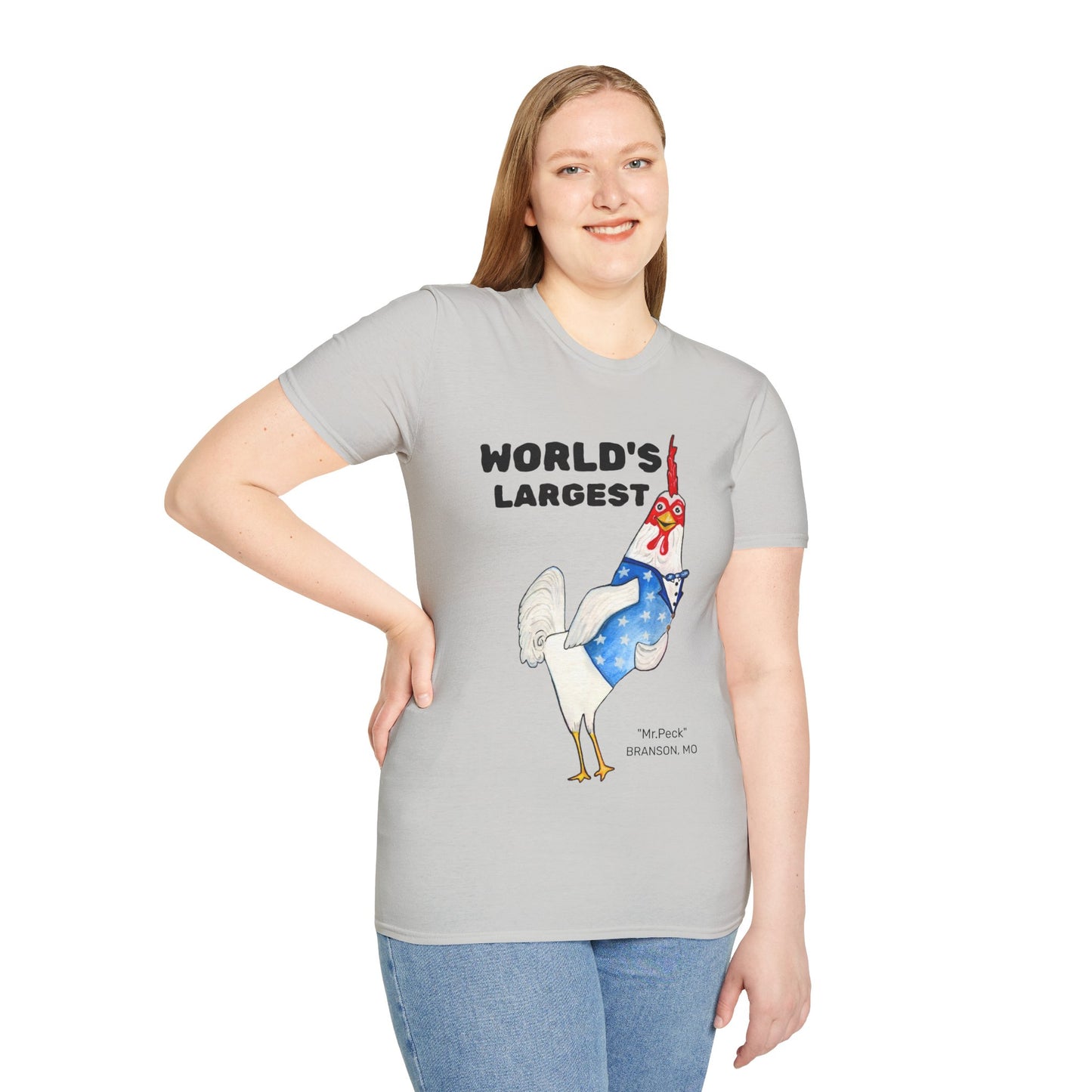 World's Largest Chicken T-Shirt — Funny Patriotic Rooster Tee