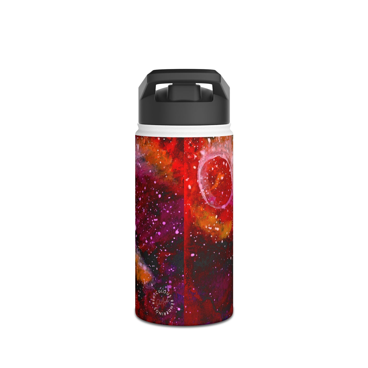 Orange Moons Galaxy Stainless Steel Water Bottle, Standard Lid