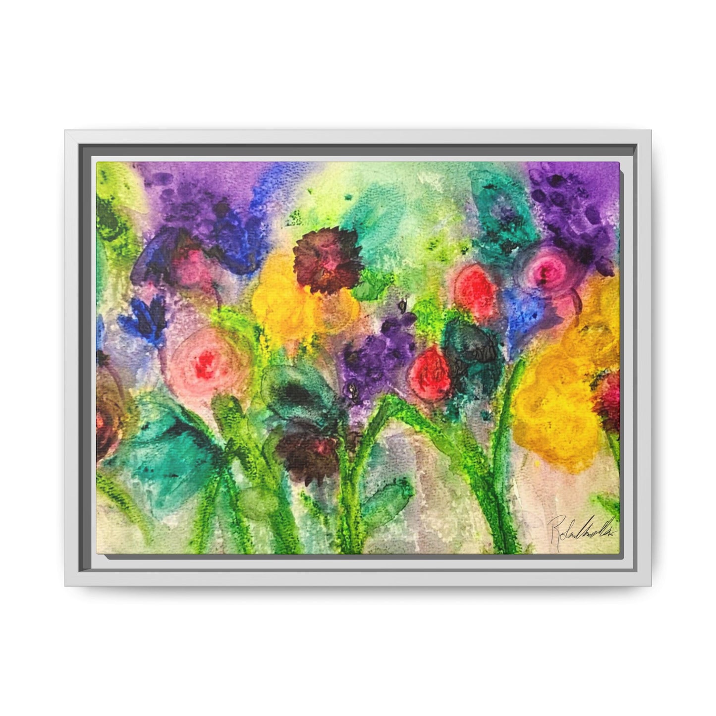 Abstract Flowers Framed Wall Art
