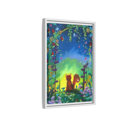 Fox Under Flowers Framed Wall Art