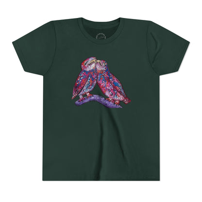 Youth Tee – Watercolor Lovebirds Graphic