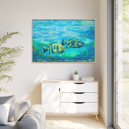 Framed Matte Canvas - Underwater Fish Scene