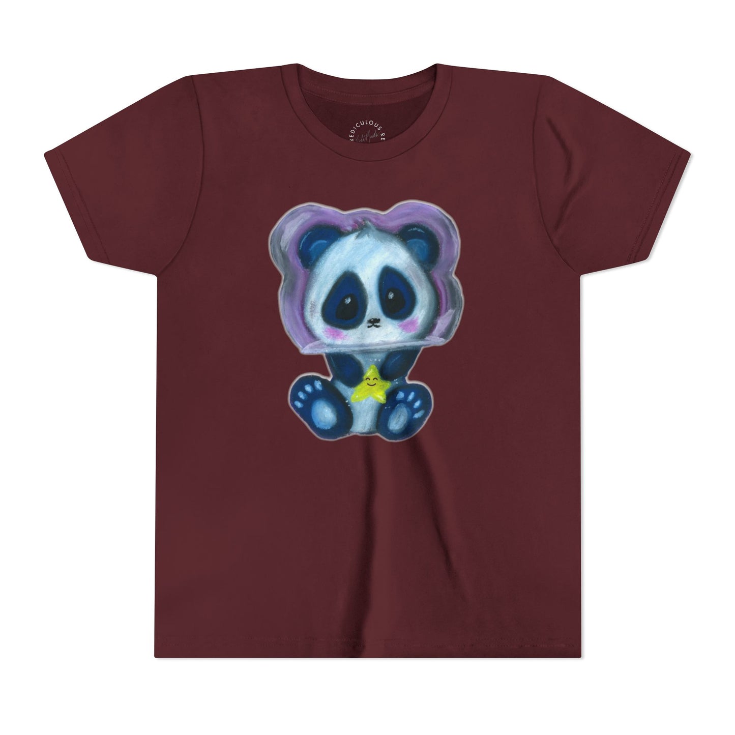 Cute Star Panda Youth Tee — Adorable Cartoon Panda Kids T-Shirt