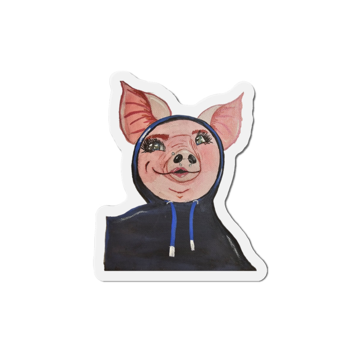 Hoodie Pig Die-Cut Magnets  Custom Shape, 5 Sizes, Vinyl Material for Outdoor Use, Flexible and Durable, Black Backing - Home Decor Refrigerator Magnets