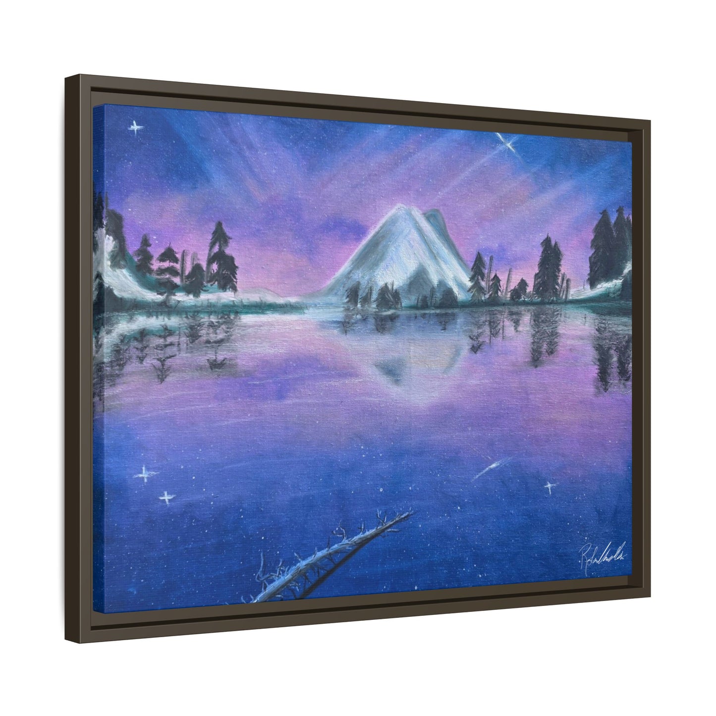 Purple Sky Over Lone Mountain Framed Wall Art