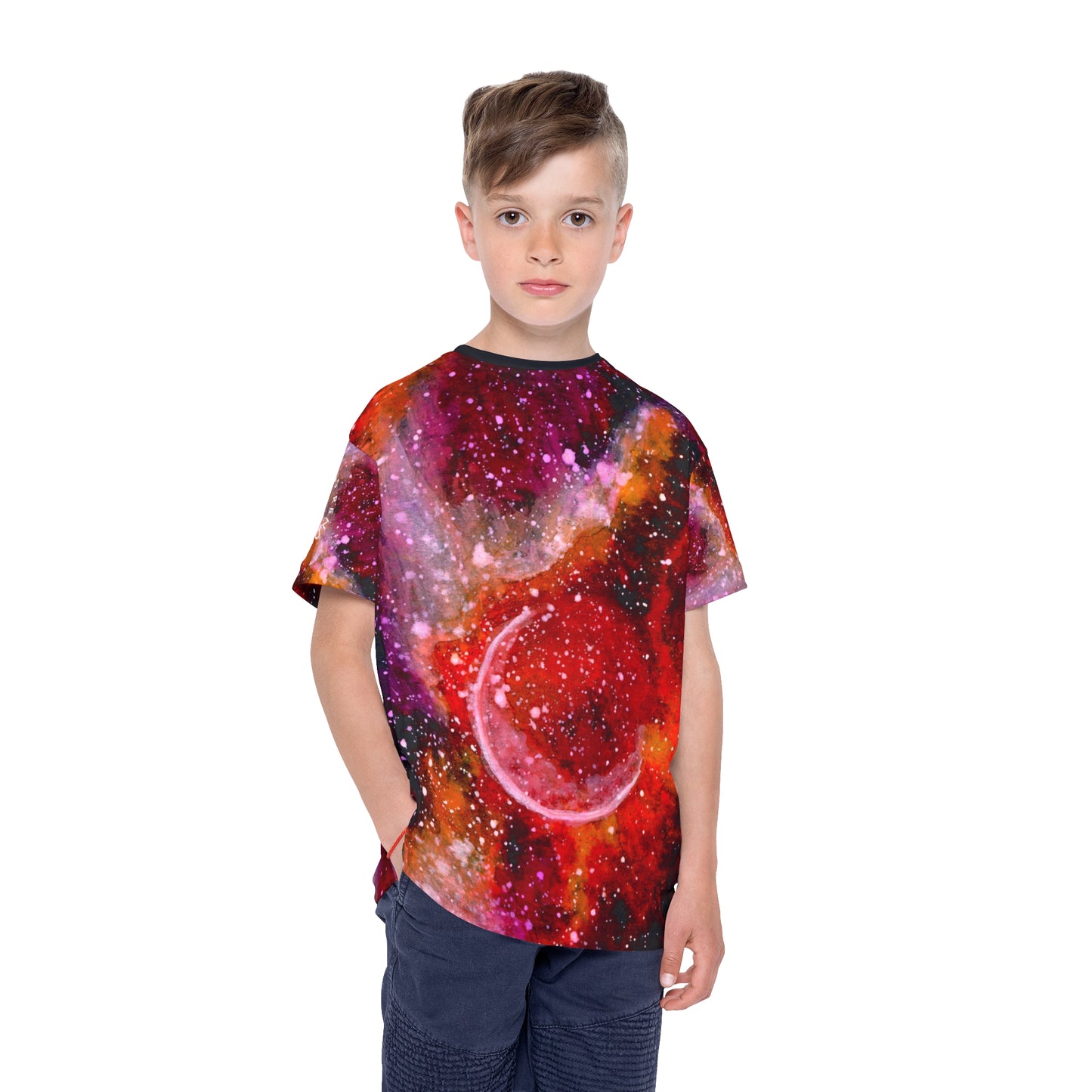 Orange Moons Galaxy Kids Sports Jersey (AOP)