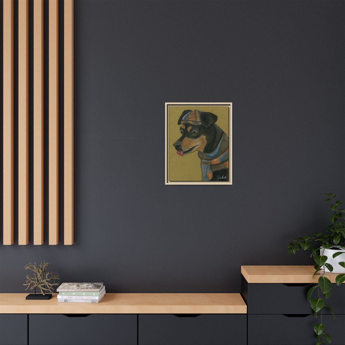 Small Chihuahua Dog in Hat Framed Wall Art