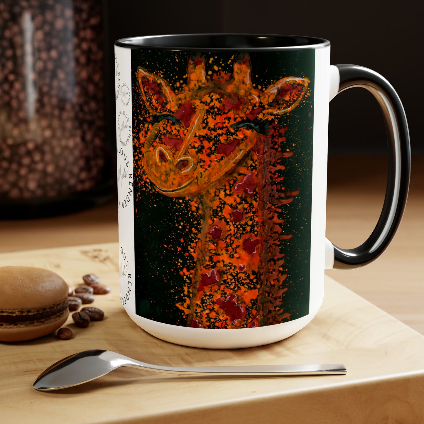 Giraffe Two-Tone Coffee Mugs, 15oz