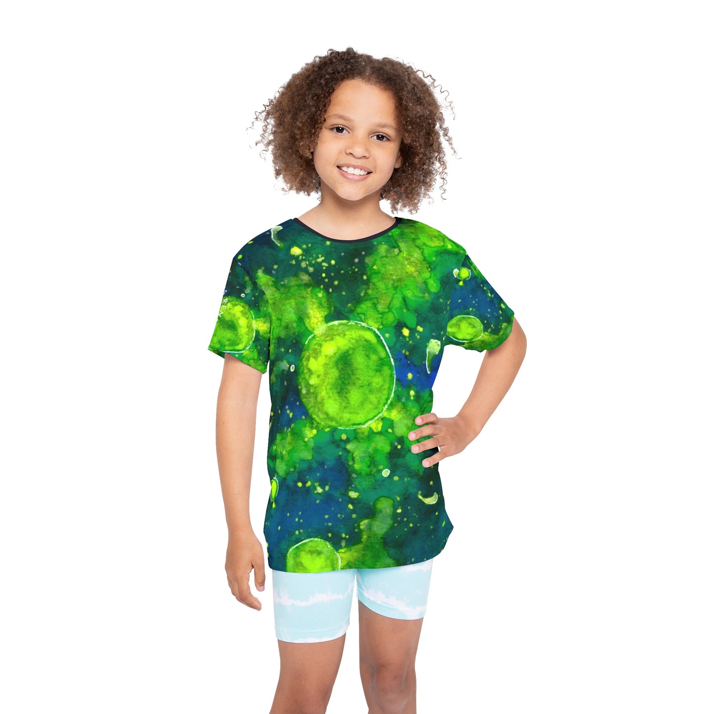 Green Galaxy Kids Sports Jersey (AOP)