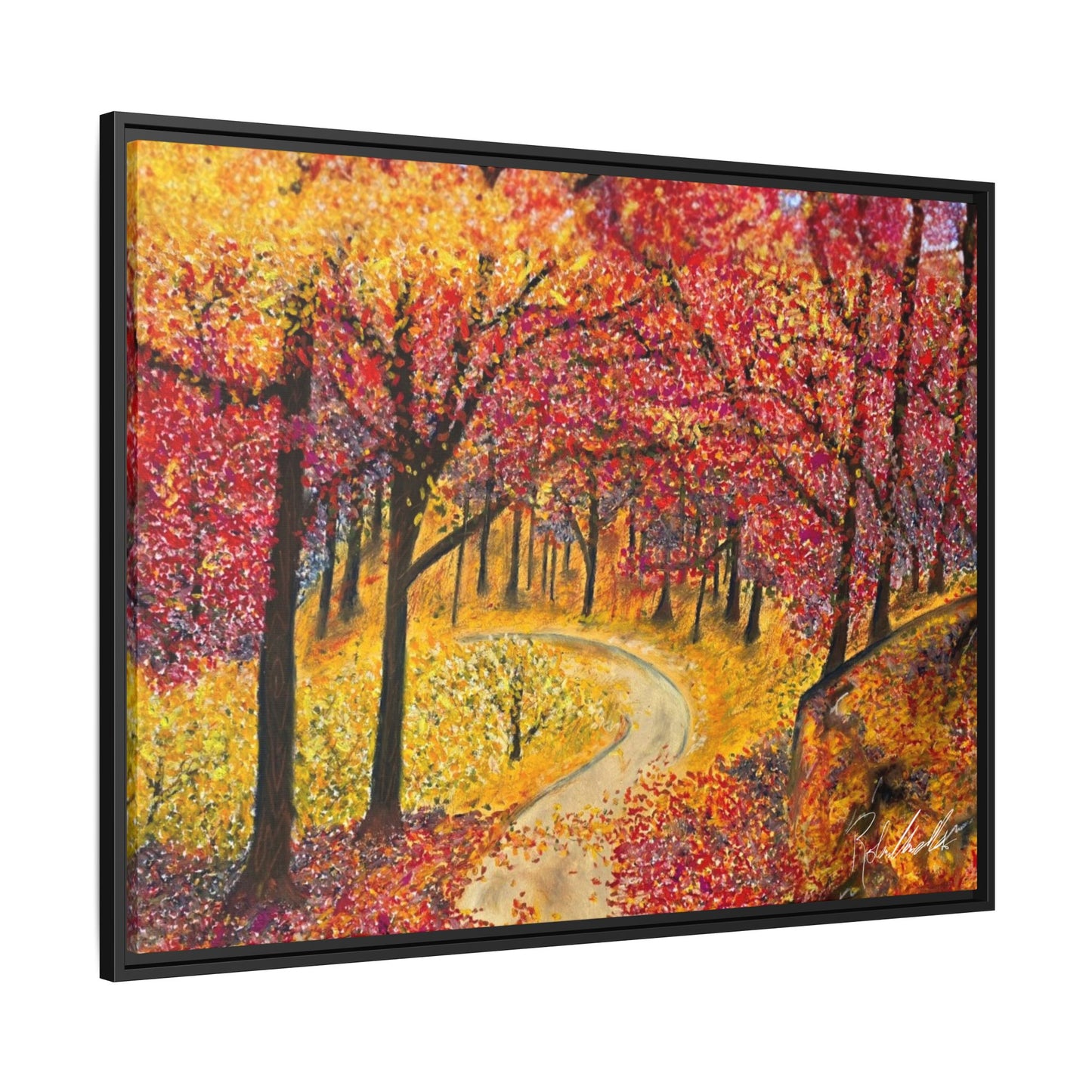 Vibrant Fall Forest Framed Wall Art