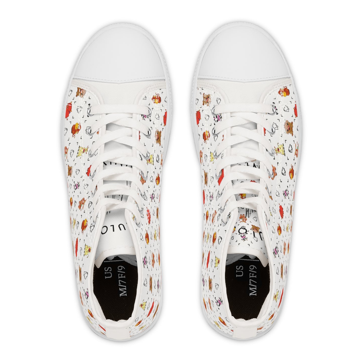 Women's High Top Sneakers — Cute Autumn Animal Cow Pattern Casual Shoes
