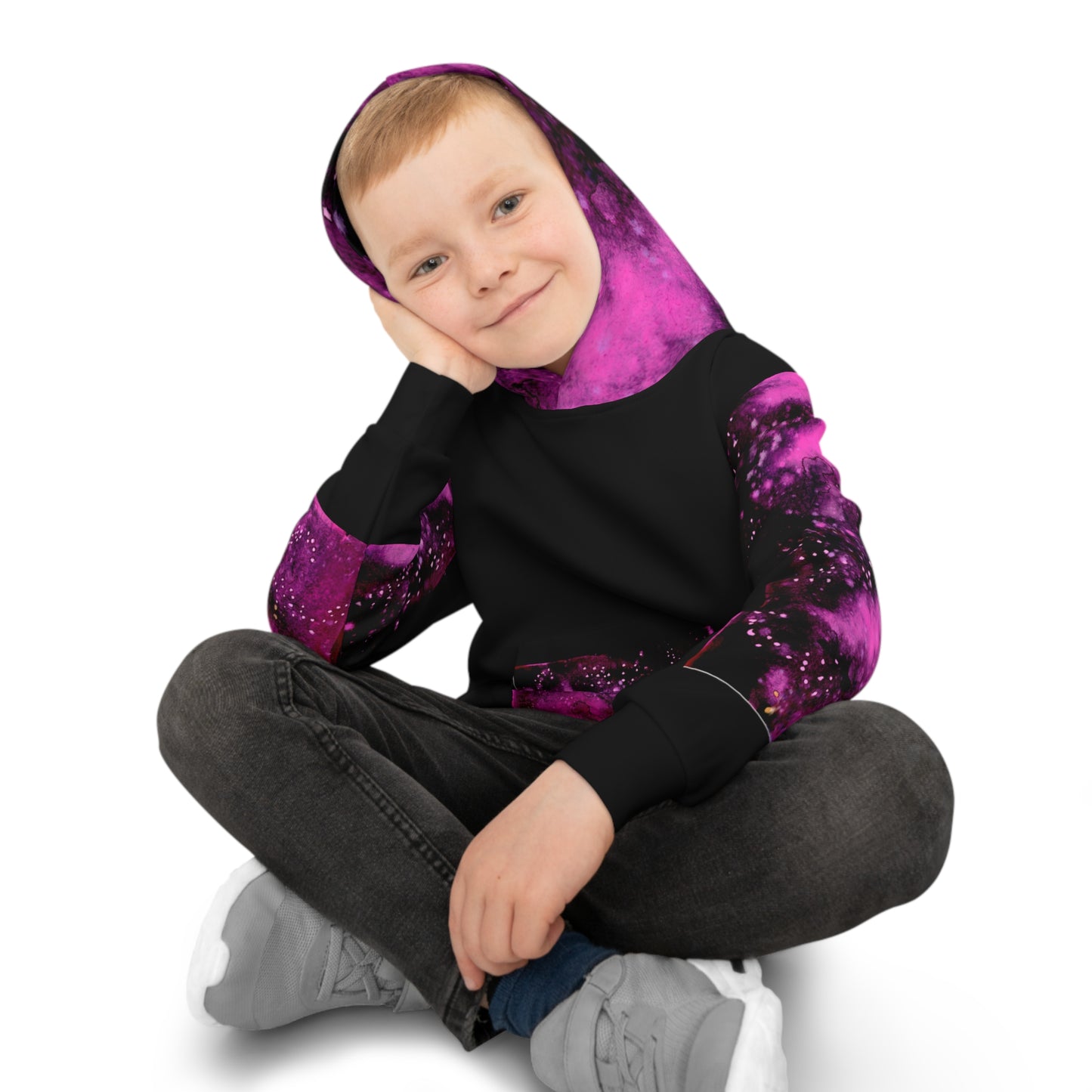 Rose Colored Galaxy Children's Hoodie (AOP)