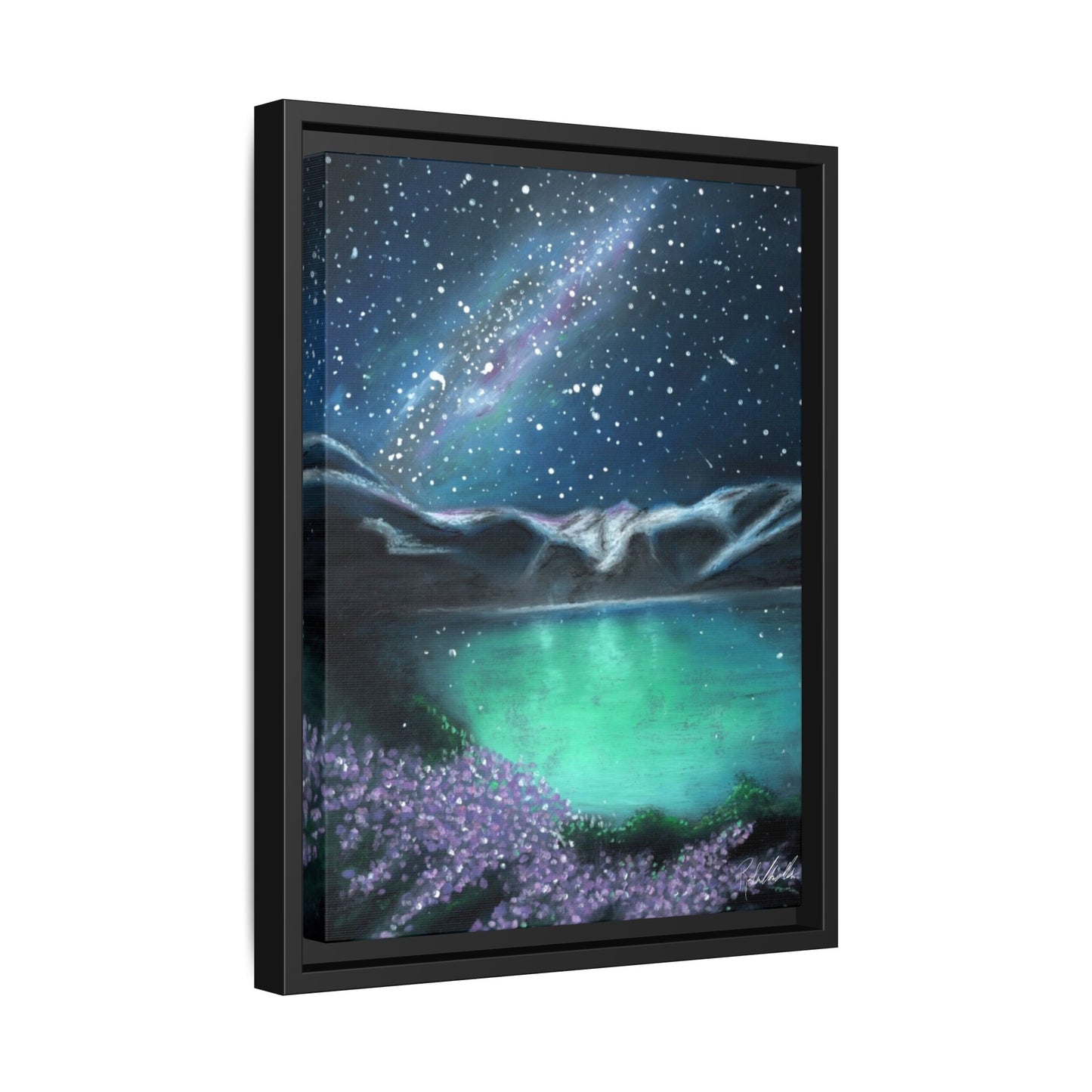 Night Sky over Spring Lake Framed Wall Art