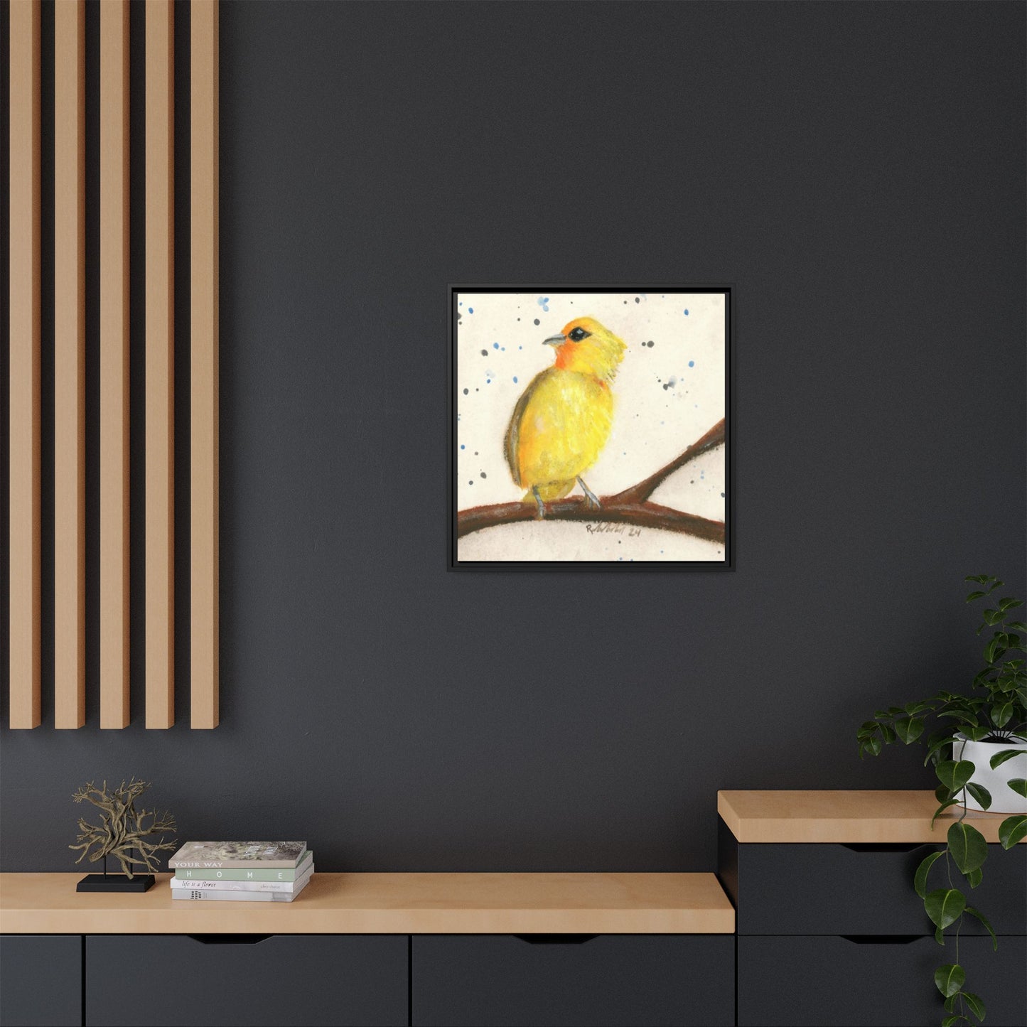Yellow Canary Bird Framed Wall Art