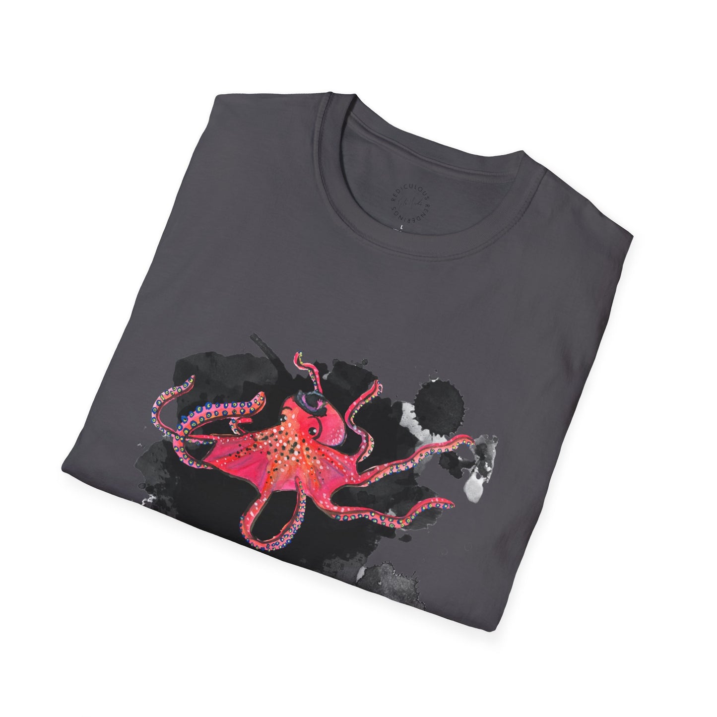 Octopus Ink Blot Unisex Softstyle T-Shirt