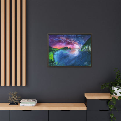 Watercolor Sunset Lake Framed Wall Art