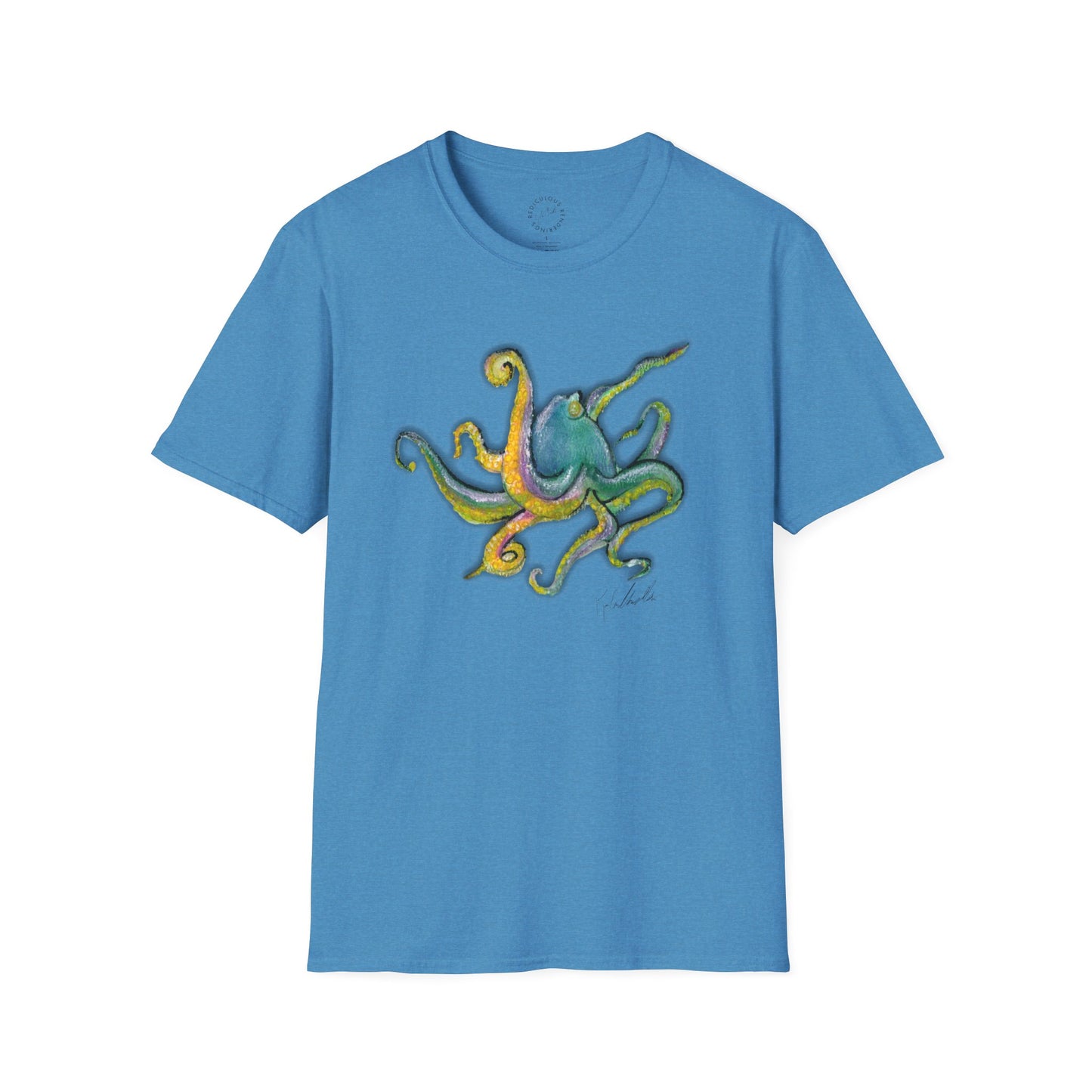 Green octopus Unisex Softstyle T-Shirt