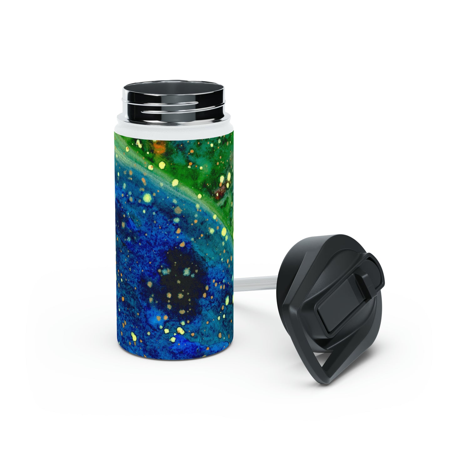 Blue Planet Galaxy Stainless Steel Water Bottle, Standard Lid