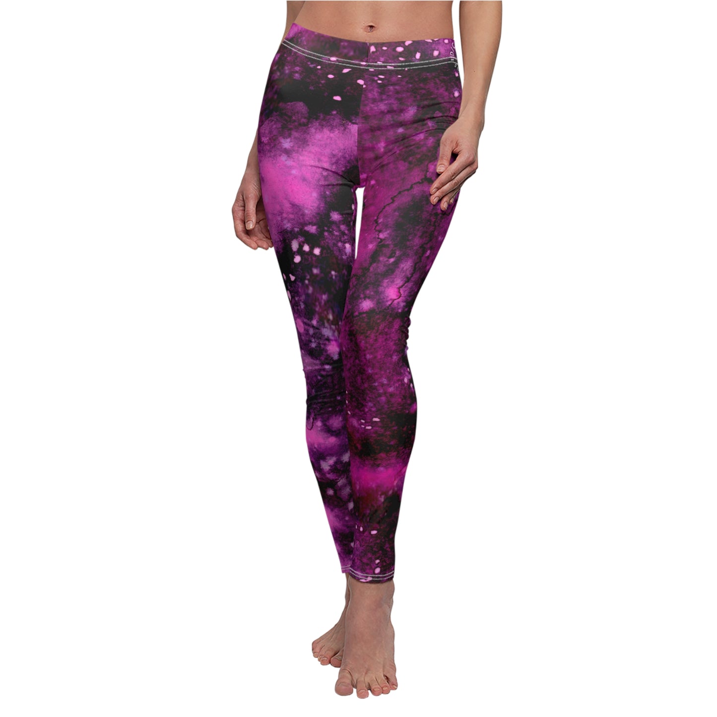 Rose Colored Galaxy Women's Cut & Sew Casual Leggings (AOP)