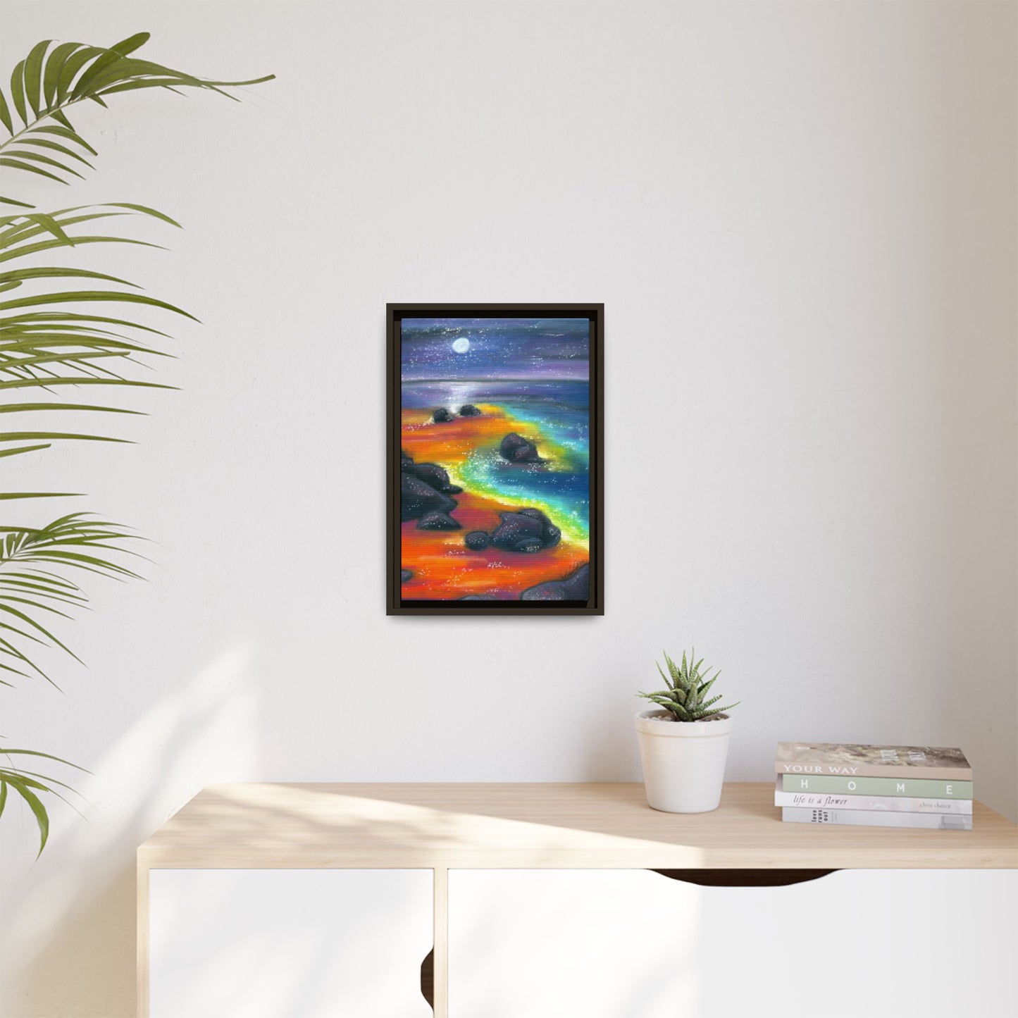 Beach at Night Frame Wall Art