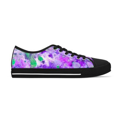 Purple Tie-Dye Low Top Sneakers — Women's Casual Canvas Shoes