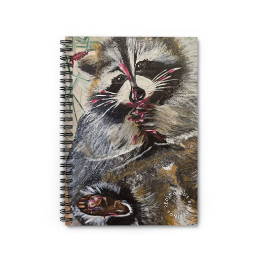 Raccoon Spiral Notebook - Ruled Line 118 Pages, Printed Cover