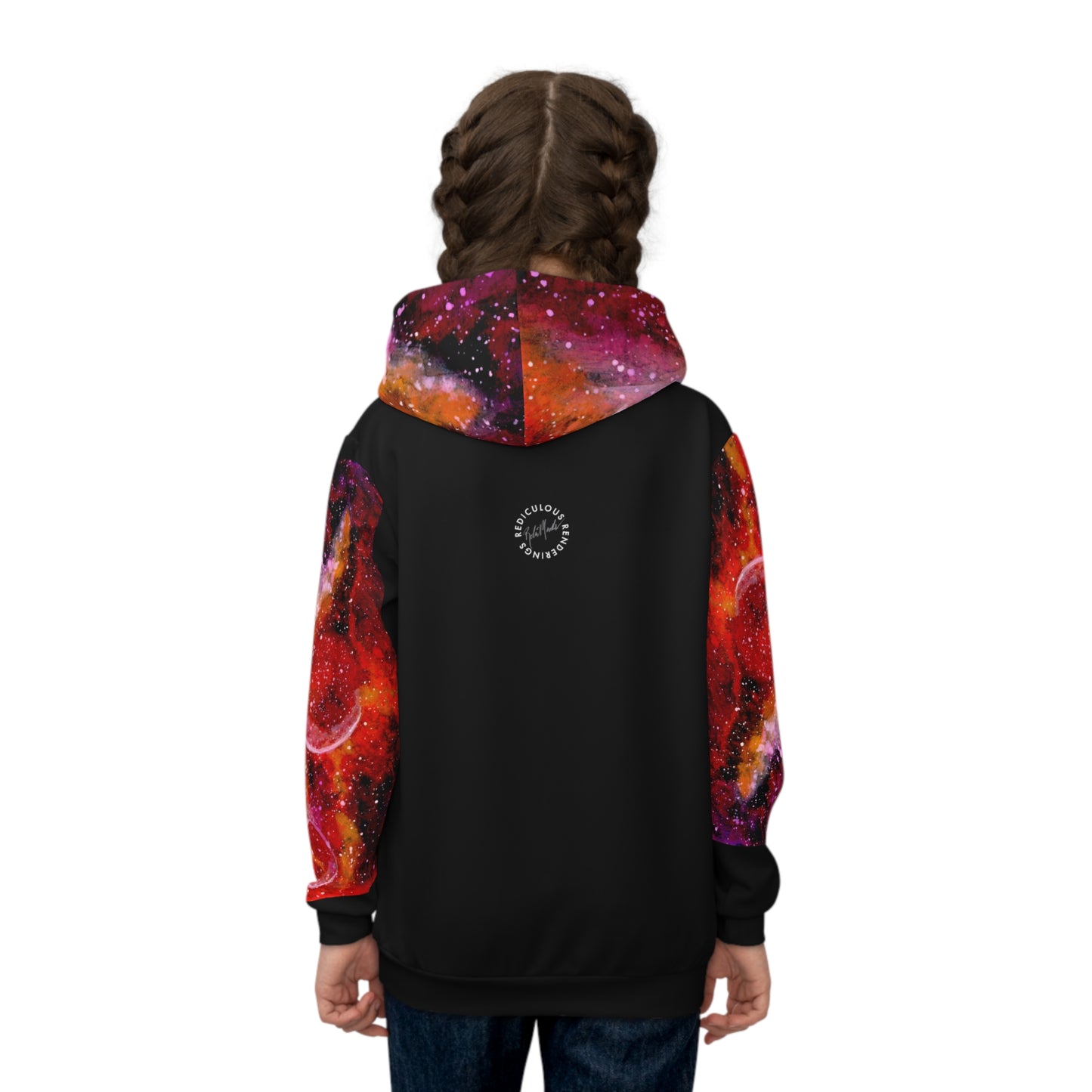 Orange Moons Galaxy Children's Hoodie (AOP)