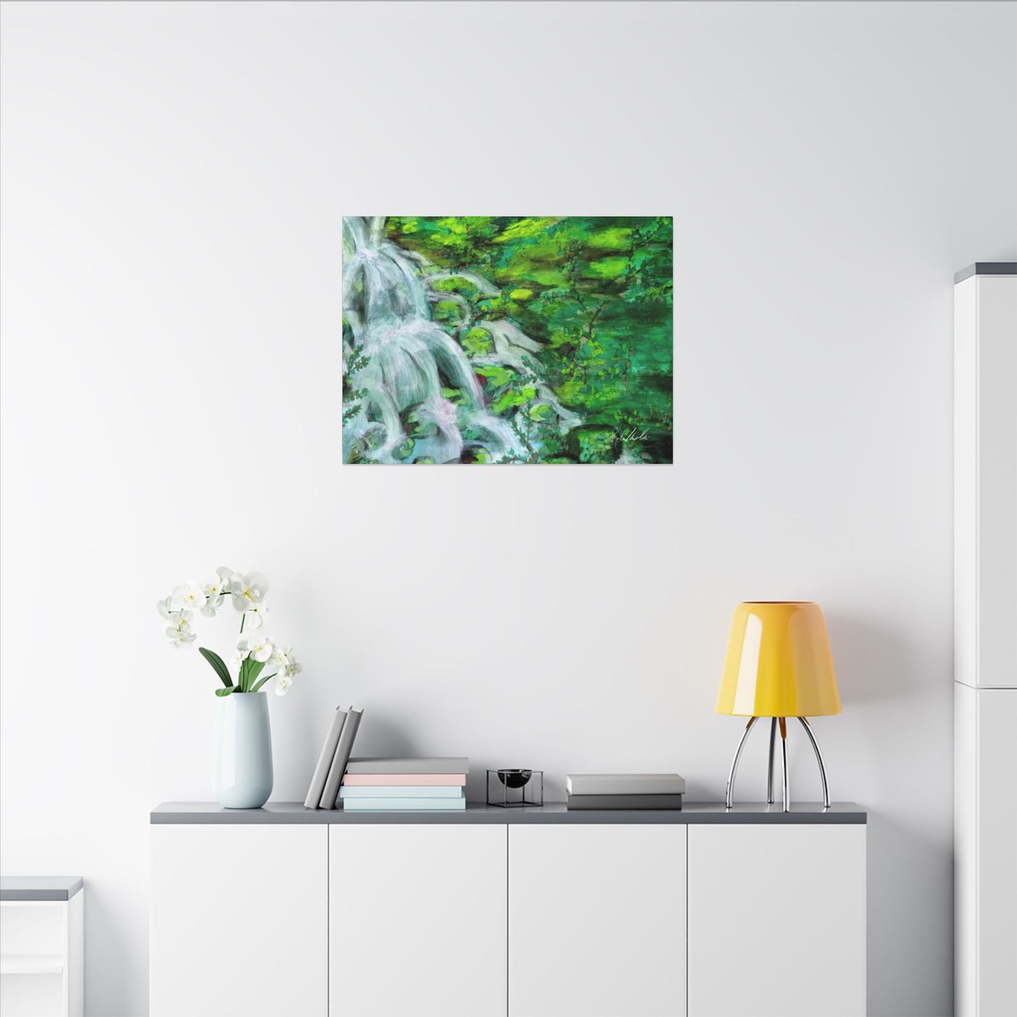 Mossy Waterfall Canvas Gallery Wrap