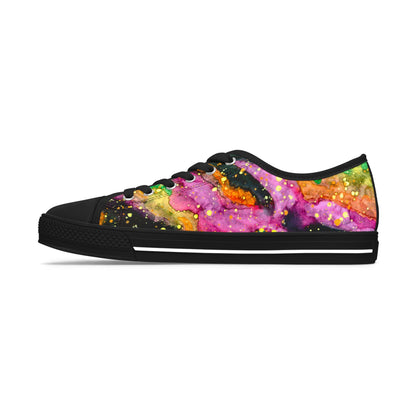 Low Top Sneakers — Vibrant Neon Galaxy Art Print for Women