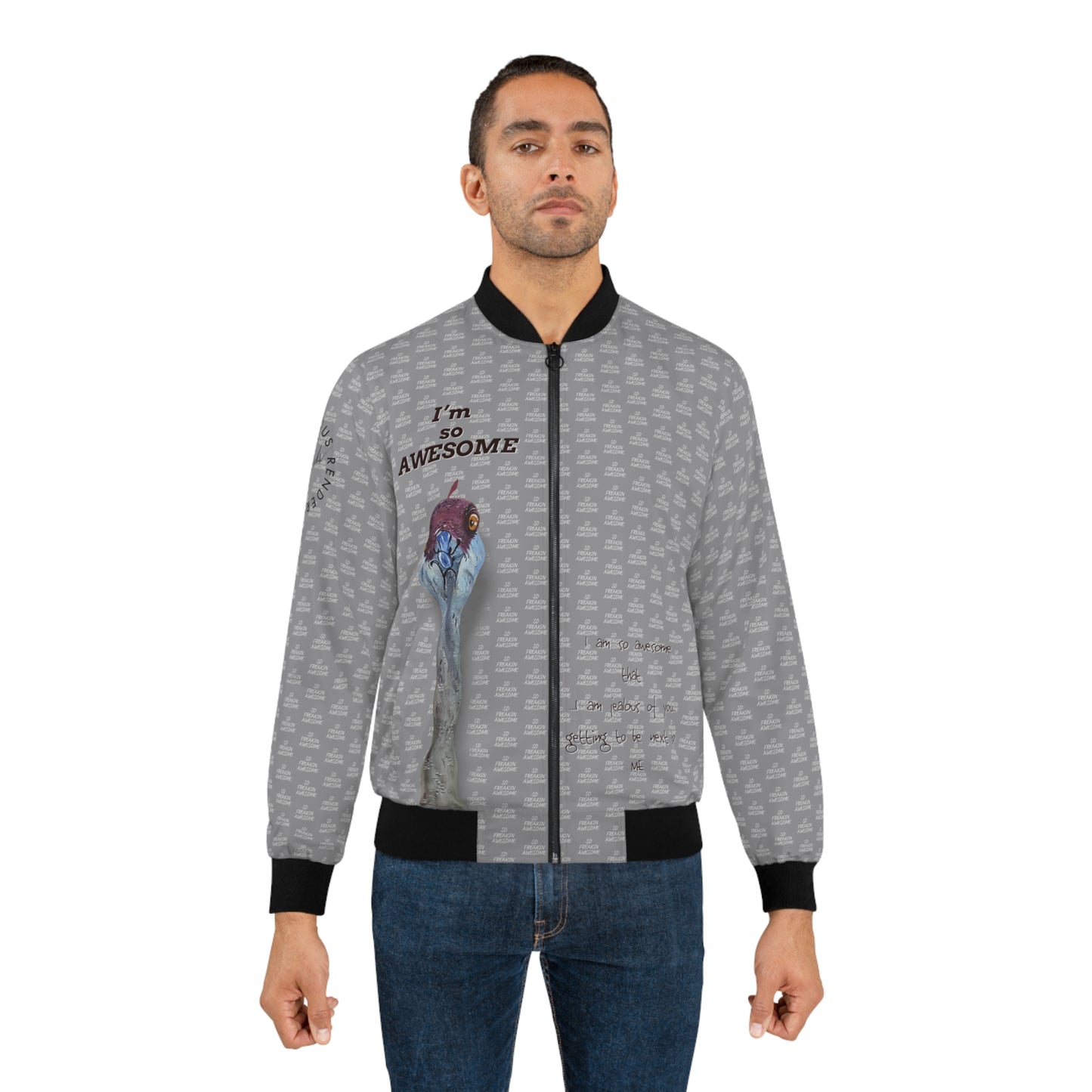 Ostrich Men's Bomber Jacket (AOP)